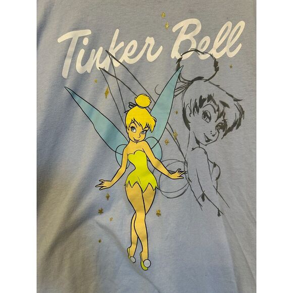 Disney Tinkerbell Blue T Shirt Size Large - Picture 2 of 4